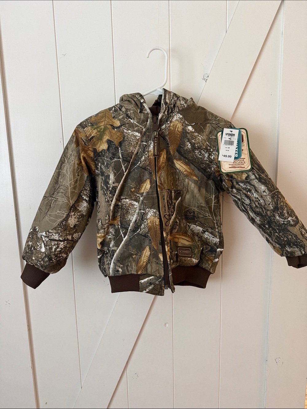 Youth Realtree-Inspired Hooded Camo Puffer Jacket - Green